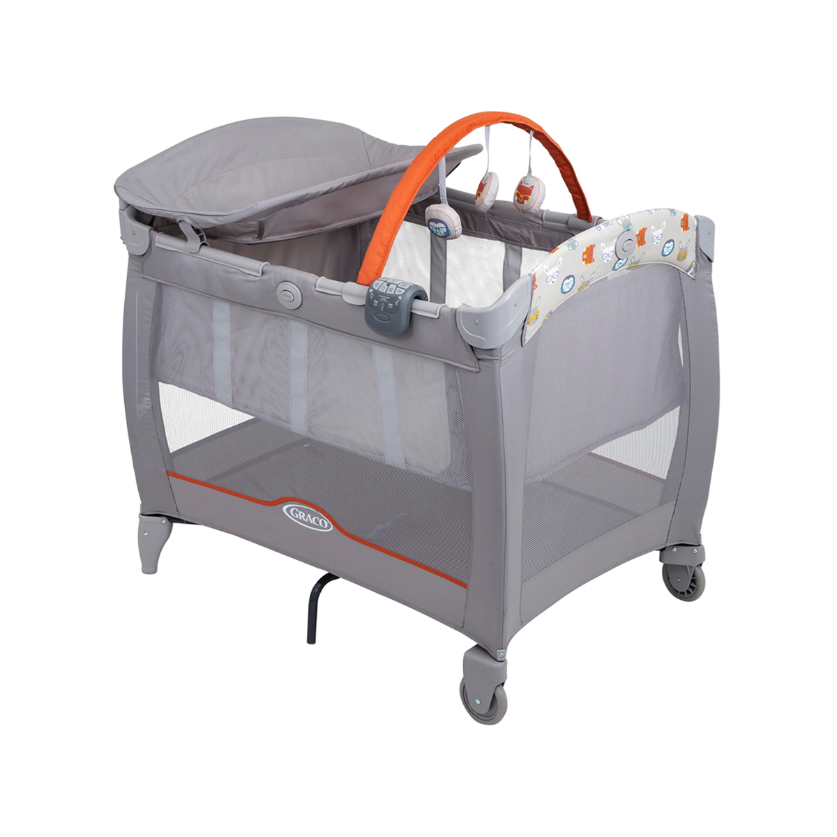 Travel cot with clearance bassinet and changer