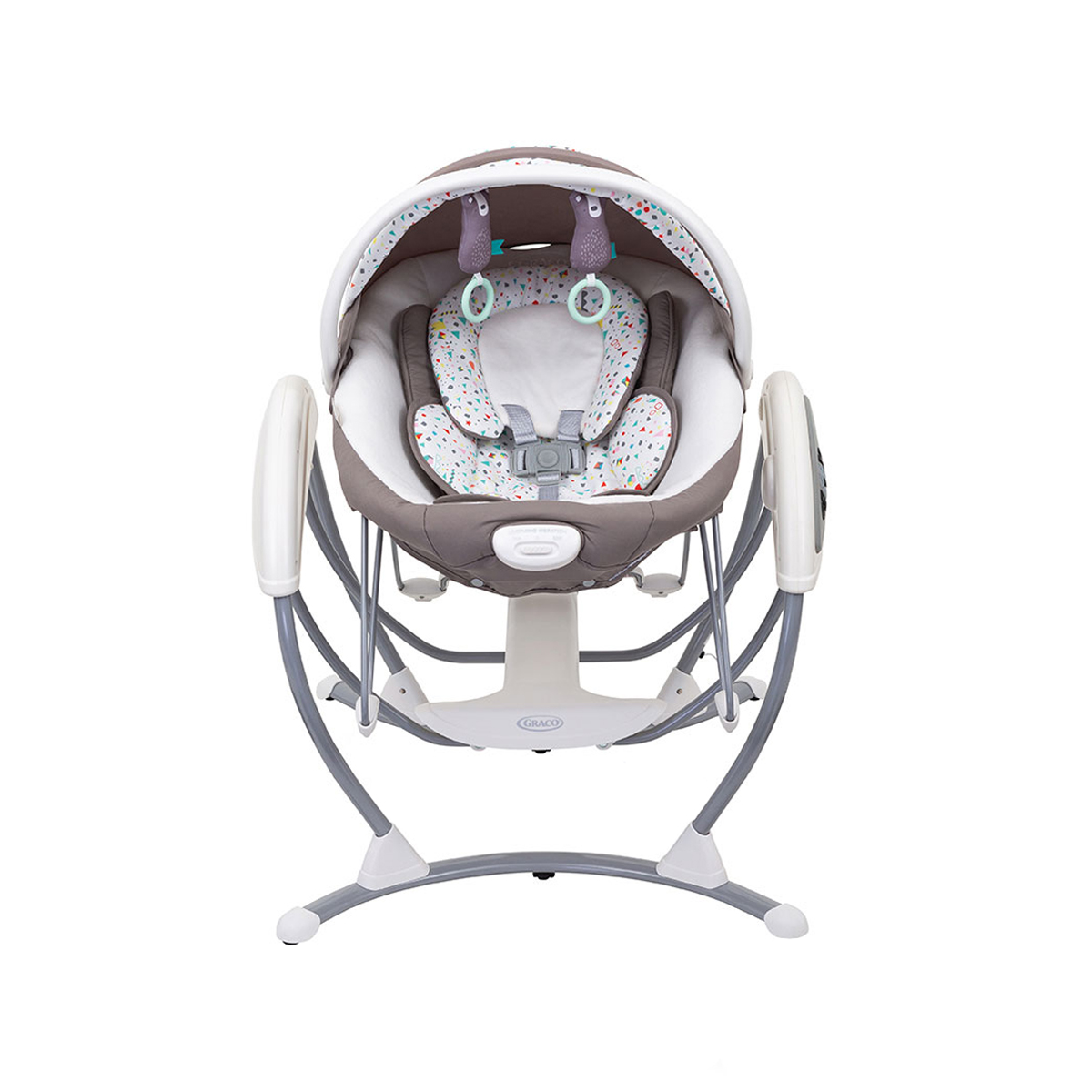 Frontansicht der elektrischen Babyschaukel Graco Glider Elite