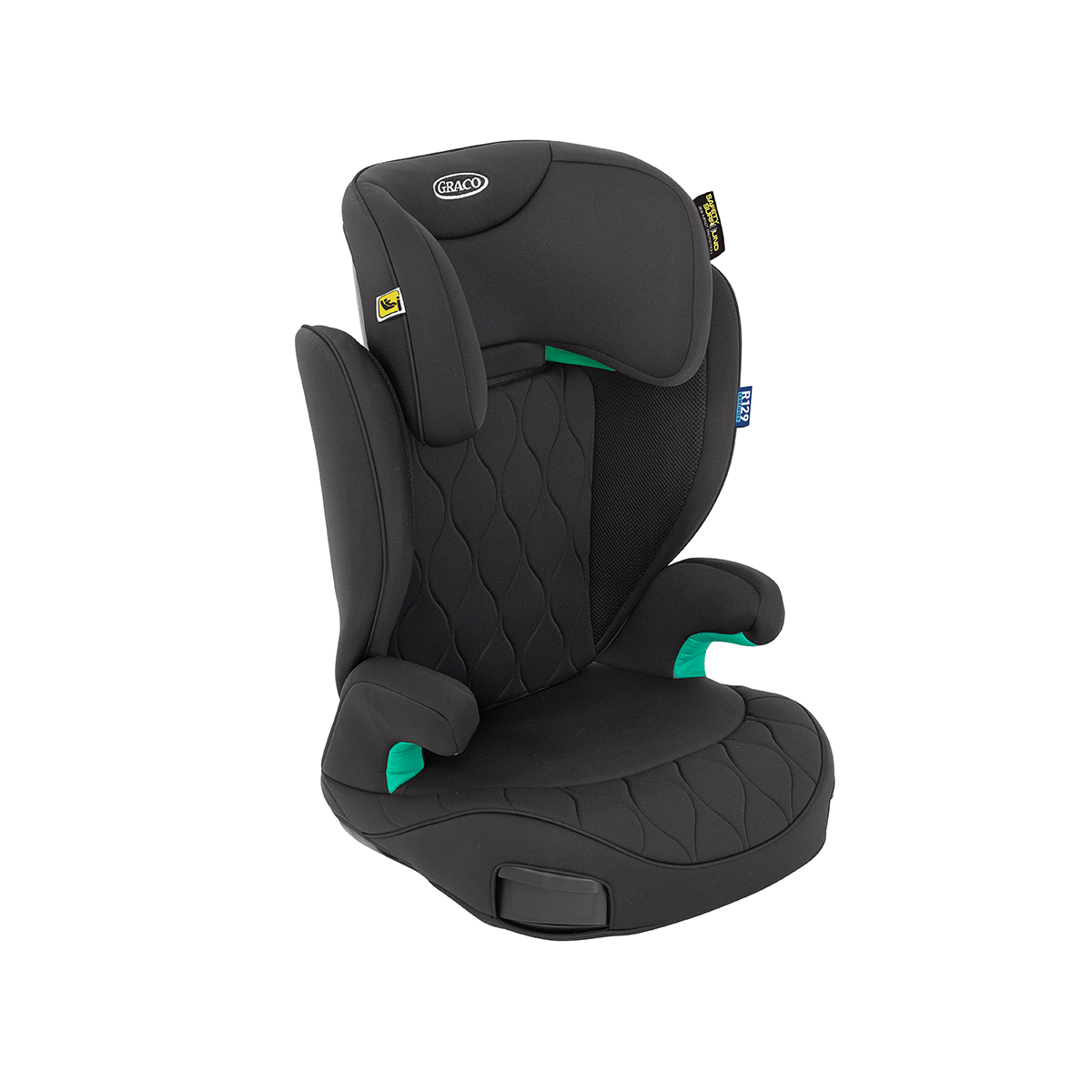 Plano de tres cuartos del elevador con respaldo Graco Affix™ i-Size R129 ISOFIX.