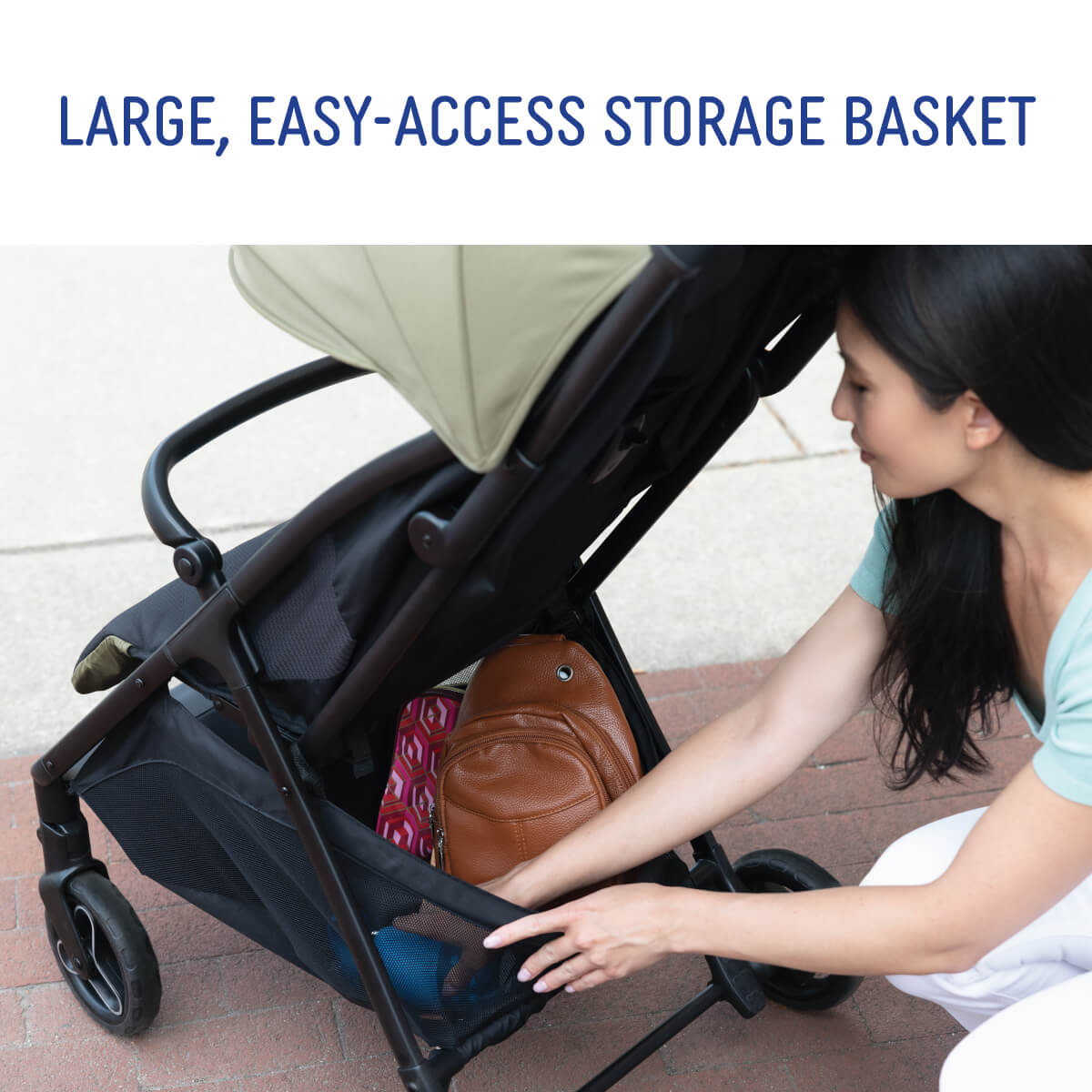 Lightweight stroller with large basket on sale