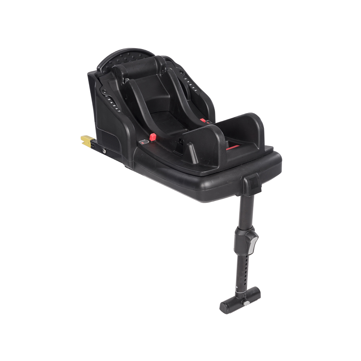 Dreiviertel-Winkel der Graco® SnugRide® i-Size R129 ISOFIX-Basisstation mit 7 Neigungswinkeln
