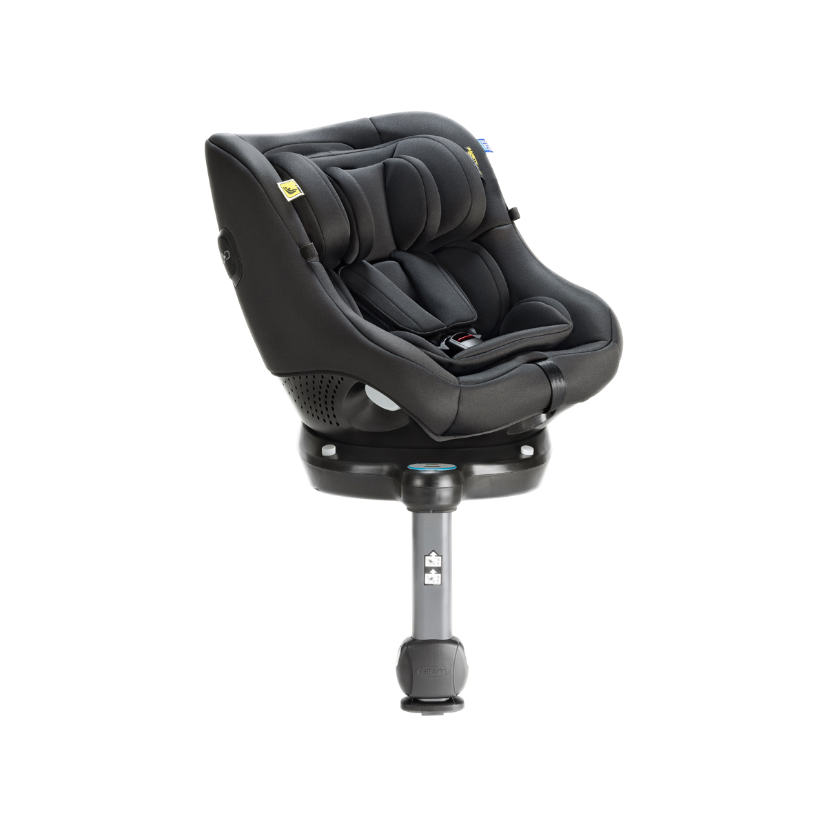 Graco Turn2Me DLX i-Size R129 ruotato con un vista di tre quarti.
