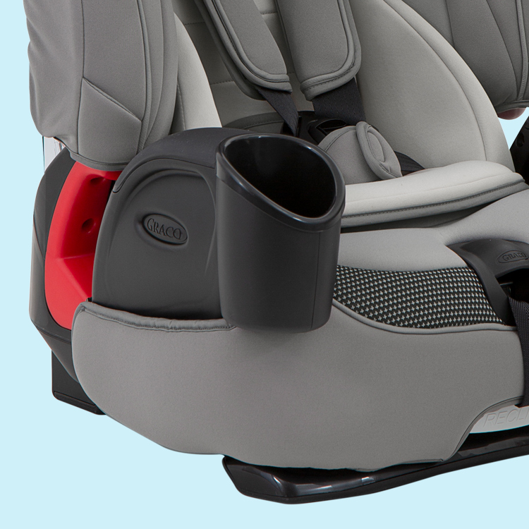 Getränkehalter und integriertes Staufach des Autokindersitzes Graco Nautilus LX