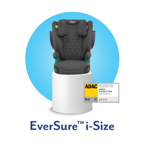 Graco's EverSure i-Size highback booster on white pedestal