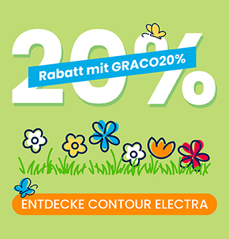 Graco Contour Electra Reisebett im Dreiviertelwinkel auf weißem Hintergrund