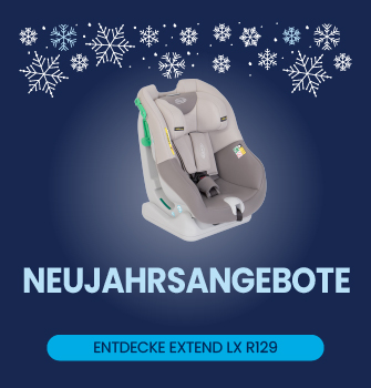 Schwarz-orangefarbenes Banner mit dem Aufdruck „Black Friday“ und einem dreiviertel Bild des Graco Extend LX R129.