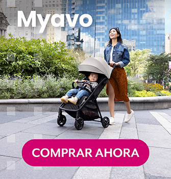 Banner verde con flores que anuncia un 20 % de descuento con el código GRACO20 en el cochecito plegable rápido Myavo