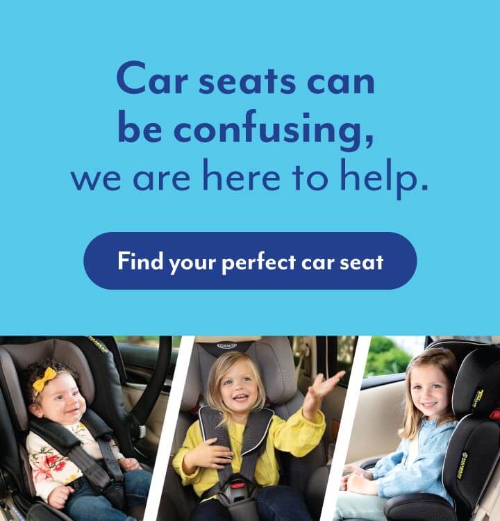 3 kids happily sitting in 3 different cars seats. Click to discover Graco's car seat buying guide. 