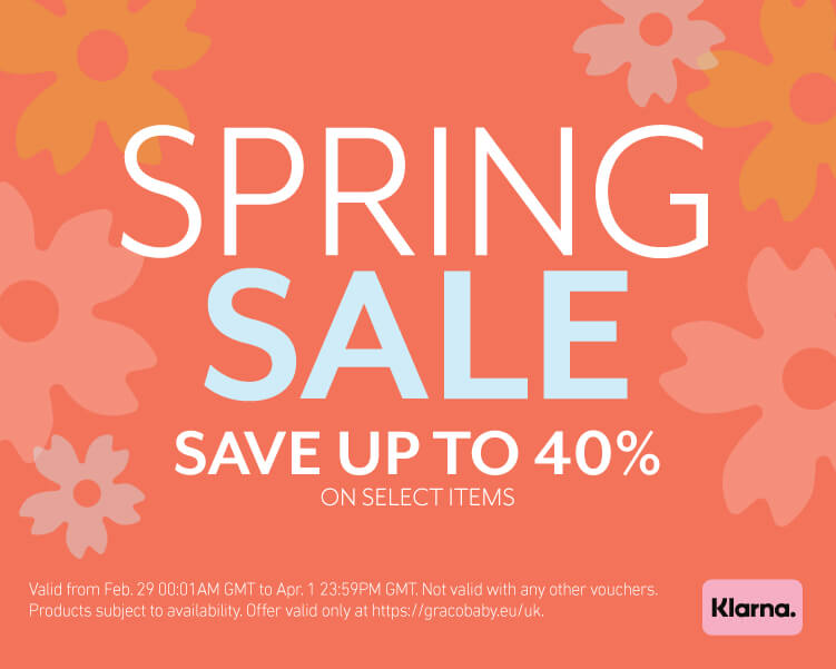 Orange banner with flower graphics and text reading "Spring Sale, Save up to 40% on select items